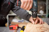 Man with screwdriver Man with screwdriver. Clouseup concept